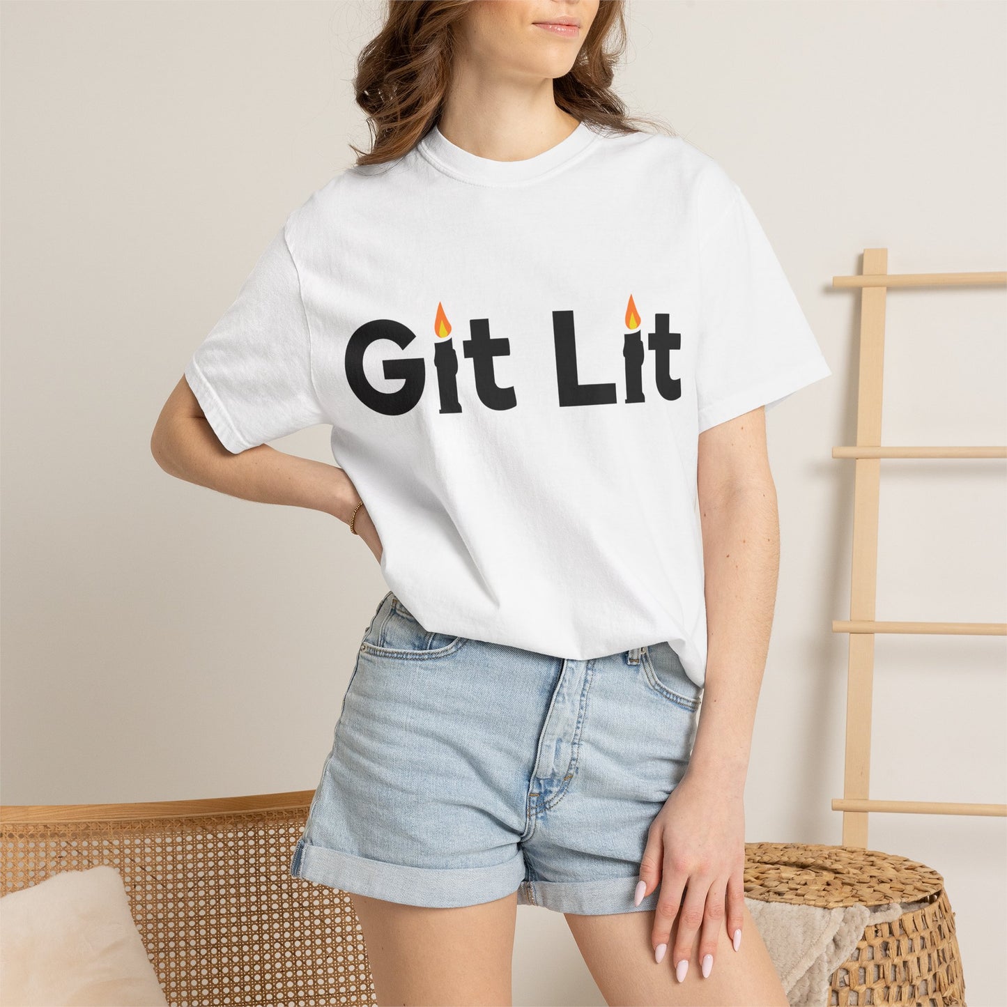 Git Lit T-Shirt — Funny Candle Graphic Tee