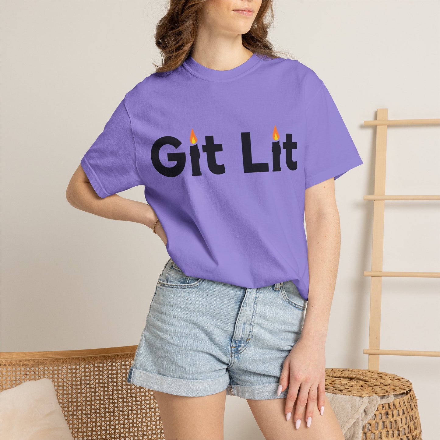 Git Lit T-Shirt — Funny Candle Graphic Tee