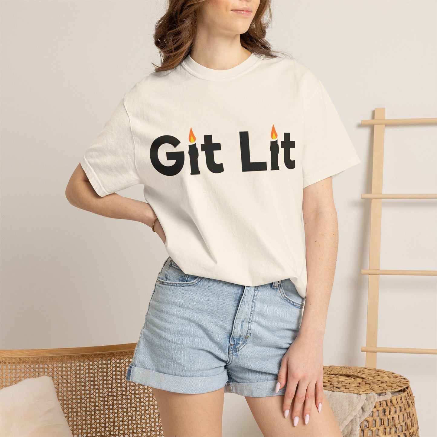 Git Lit T-Shirt — Funny Candle Graphic Tee