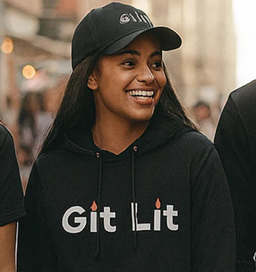Git Lit Hoodie — Hoodie with Candle Lettering