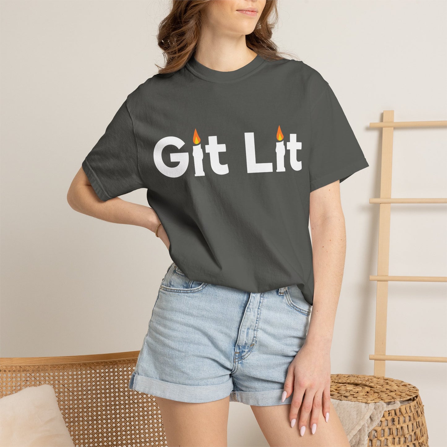 Git Lit T-Shirt — Funny Candle Graphic Tee