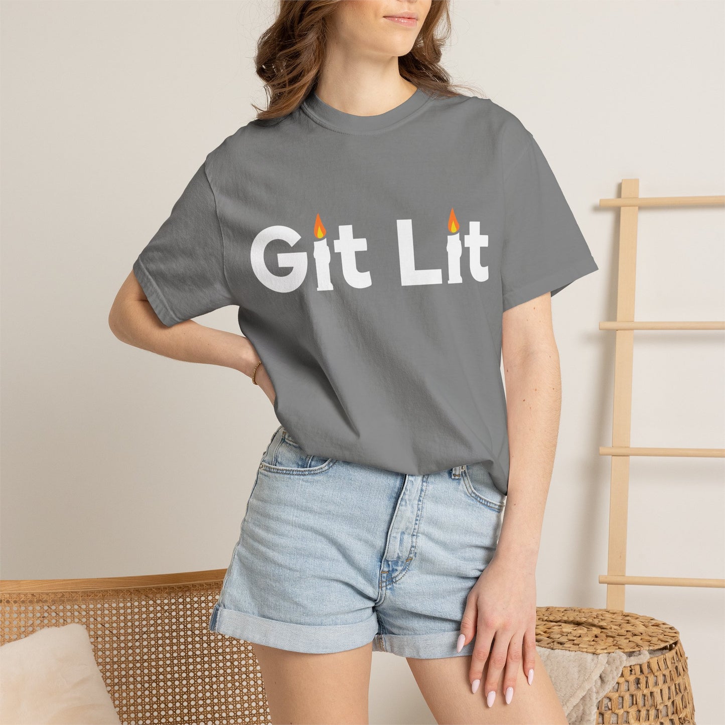 Git Lit T-Shirt — Funny Candle Graphic Tee