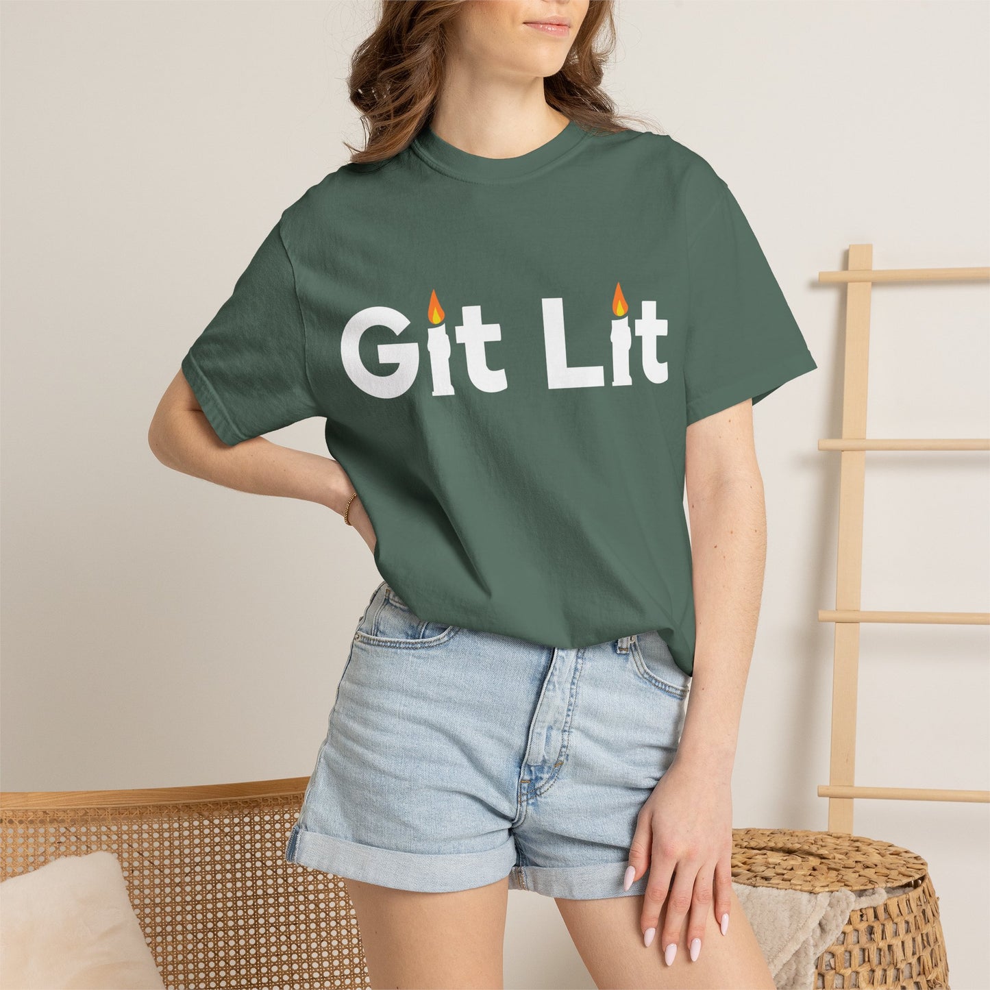 Git Lit T-Shirt — Funny Candle Graphic Tee